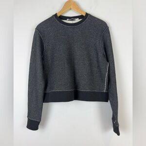 T by Alexander Wang French Terry Crewneck Black Sweatshirt Size Extra Small